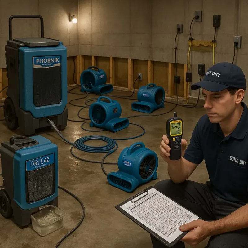 Structural Drying and Dehumidification process in Colleyville, TX